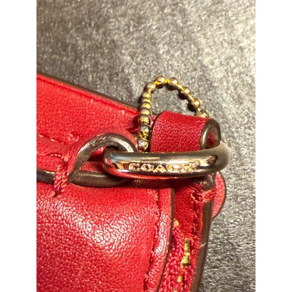 Coach Red Leather East West Crossbody Bag *READ - Picture 10 of 16